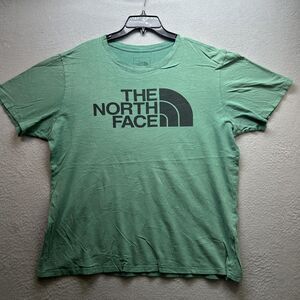 The North Face Shirt Mens Large Green Half Dome Logo Short Sleeve Crew Neck